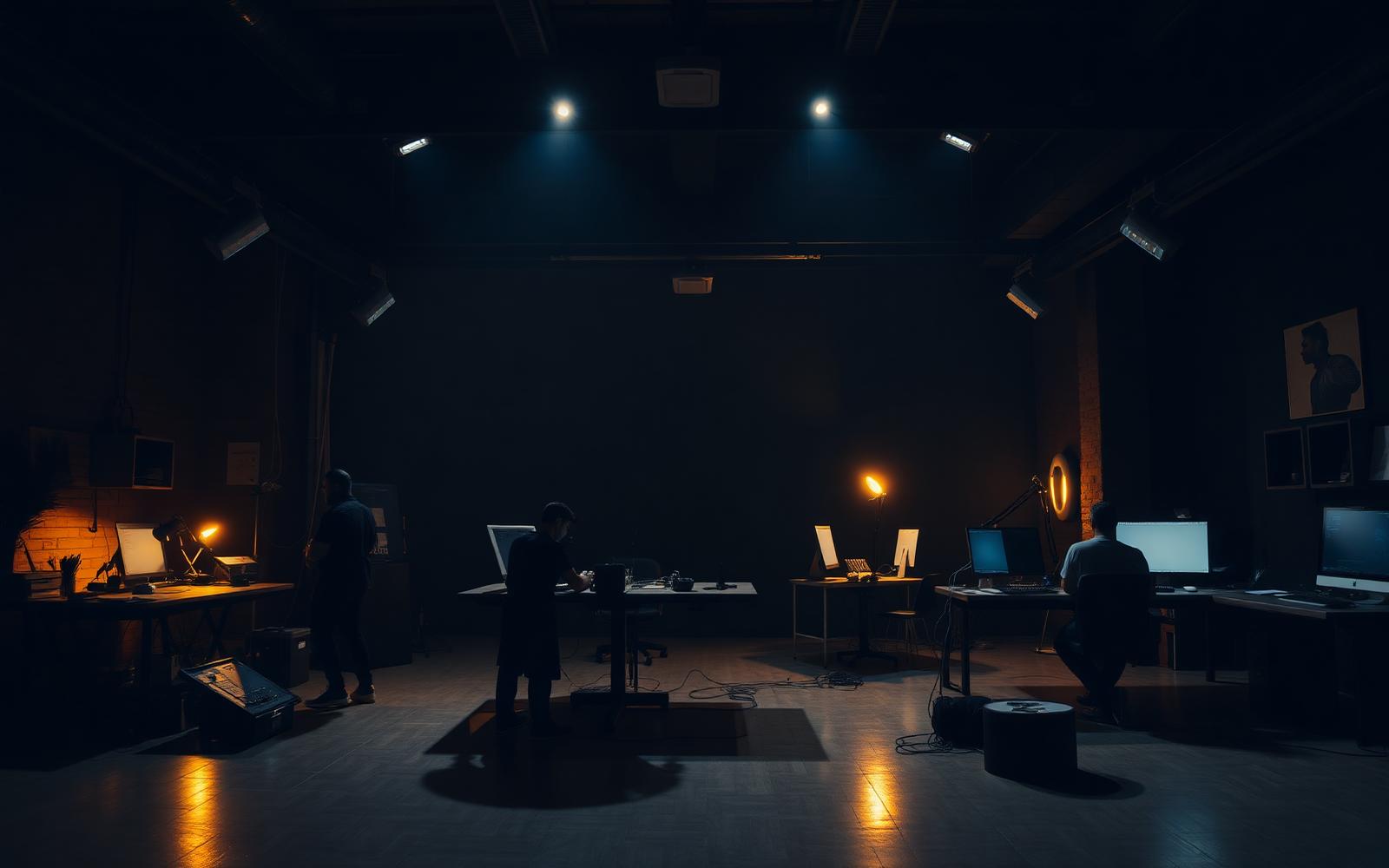 The Zynox Records creative studio at night